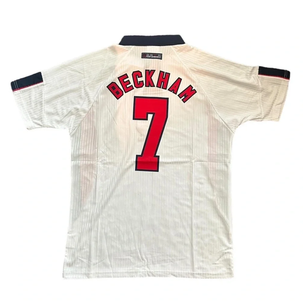 1998 England World Cup Beckham home kit Football soccer jersey_2